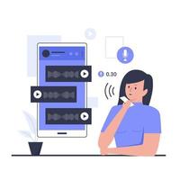 Voice chat illustration design concept vector