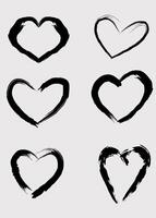 Vector set Love black mark. Love sign graphic symbol. Grunge love mark