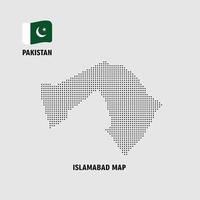 Islamabad province of Pakistan Dotted Vector, dots pattern map of Pakistan. Islamabad dotted pixel map with national flag isolated on white background. illustration. vector