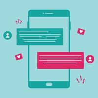 Illustration vector graphics of chat messaging on mobile phone