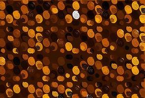 Light Yellow, Orange vector background with bubble shapes.