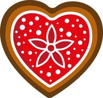 Gingerbread heart. Holiday cookie in shape of heart. Illustration for valentine's day, wedding vector