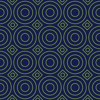 Abstract geometric pattern with circles and squares. A seamless background. Green and dark blue texture vector