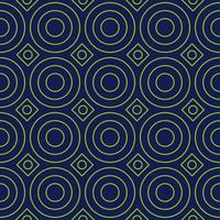 Abstract geometric pattern with circles and squares. A seamless background. Green and dark blue texture vector