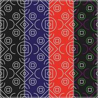 Abstract seamless patterns set with circles and squares vector