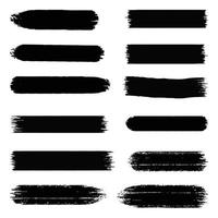 Ink brush stroke collection vector