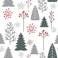 Winter seamless pattern with spruce tree vector