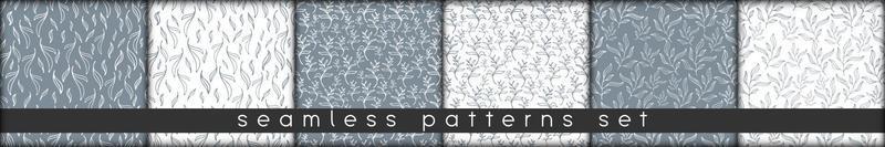 simple seamless patterns collection with hand drawn elements and matching colors vector