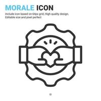 Morale icon vector with outline style isolated on white background. Vector illustration charity sign symbol icon concept for business, finance, industry, company, apps, web, ui, ux and project