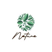 Logotipo y símbolo de la naturaleza de la hoja para la industria del medio ambiente de signos vector