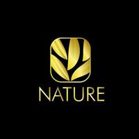 golden nature logo icon for environment company vector