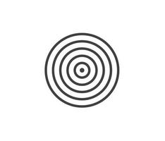 Concentric circle element. Black and white color ring. Abstract  vector illustration for sound wave, Monochrome graphic.