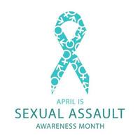 Sexual Assault Awareness Month concept. Suitable for greeting card poster and banner. Vector illustration.