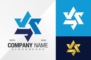 Triangle Star Logo Design Vector illustration template