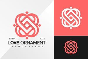 Beauty Love Ornament Logo Design Vector illustration template