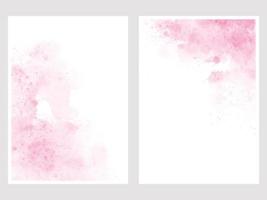 pink watercolor wash splash 5x7 invitation card background template collection vector