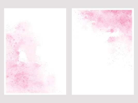pink watercolor wash splash 5x7 invitation card background template collection