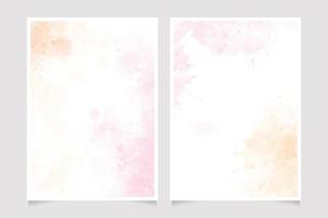 Colección de plantillas de tarjetas de invitación de fondo de salpicaduras de acuarela rosa y dorado 5x7 vector