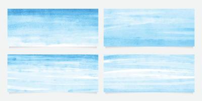 blue brush stroke watercolor banner background collection vector