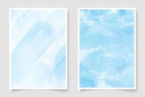 Colección de plantillas de fondo de tarjeta de invitación de salpicaduras de lavado húmedo de acuarela azul marino hermoso 5x7