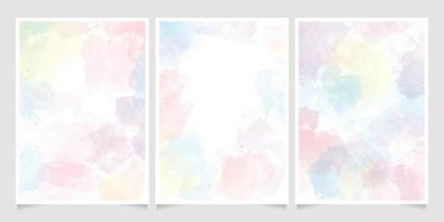 rainbow pastel unicorn candy watercolor background for wedding invitation card collection vector