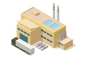 Isometric simple industrial building vector