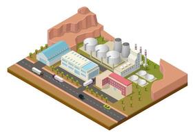 isometric industrial area vector