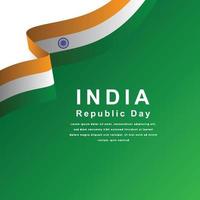 diseño de plantilla de celebración del día de la república de india vector