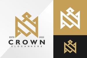 M Crown Jewelry Logo Design Vector illustration template