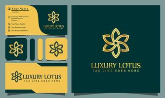 gold minimalist beauty lotus luxury logos design vector illustration with line art style vintage, modern company business card template