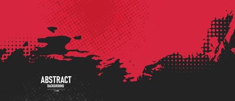 Black and red abstract grunge background with halftone style. vector