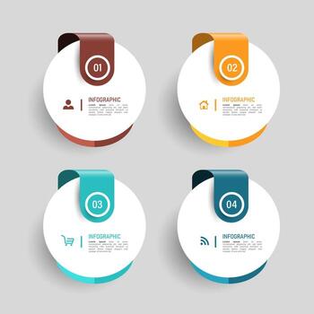 Infographic elements with 4 steps. vector