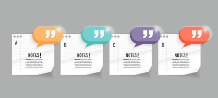 Text box design with note papers. vector