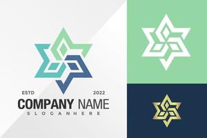 Abstract Triangle Star Logo Design Vector illustration template