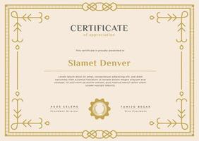 professional certificate for appreciation and achievement with retro style design vector