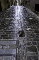 Wet stone street photo