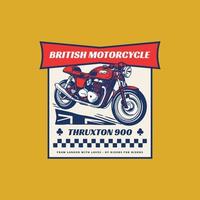 Vintage British Motorcycle Garage Logo Badge Illustration Vector