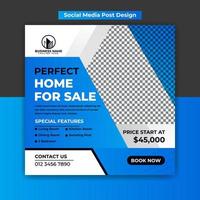 Perfect Home for Sale Real Estate Social Media Post Design Template vector