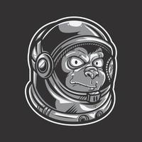 cabeza de astronauta mono vector