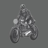 Skeleton biker vector illustration