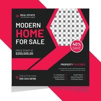 Home Sale social Media Post Template vector