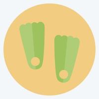 Swimming Fins Icon in trendy flat style isolated on soft blue background vector