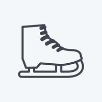 Ice Skate Icon in trendy line style isolated on soft blue background vector