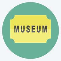 icono de etiqueta de museo - estilo plano - ilustración simple, buena para impresiones, anuncios, etc. vector
