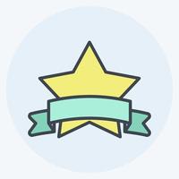 Winner Badge Icon in trendy color mate style isolated on soft blue background vector