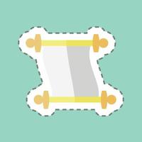 Sticker Scroll of Paper, Line Cut - Simple illustration, Good for Prints , Announcements, Etc vector