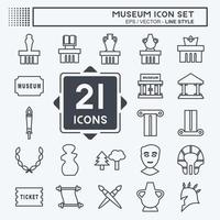conjunto de iconos museo - estilo de línea - ilustración simple, bueno para impresiones, anuncios, etc.