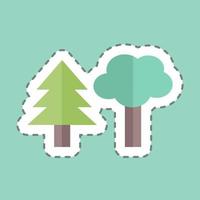 Sticker Trees, Line Cut - Simple illustration, Good for Prints , Announcements, Etc vector