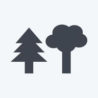árboles de iconos - estilo de glifo - ilustración simple, buena para impresiones, anuncios, etc. vector