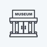 icon museum building ii - estilo de línea - ilustración simple, buena para impresiones, anuncios, etc. vector